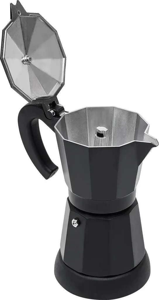 Elektrische Kaffeemaschine - Espresso-/Mokkakocher - 480 W - 300 ml Volumen - V-Ausguss für sauberes Ausgießen - Für Zuhause & Büro - Schwarz
