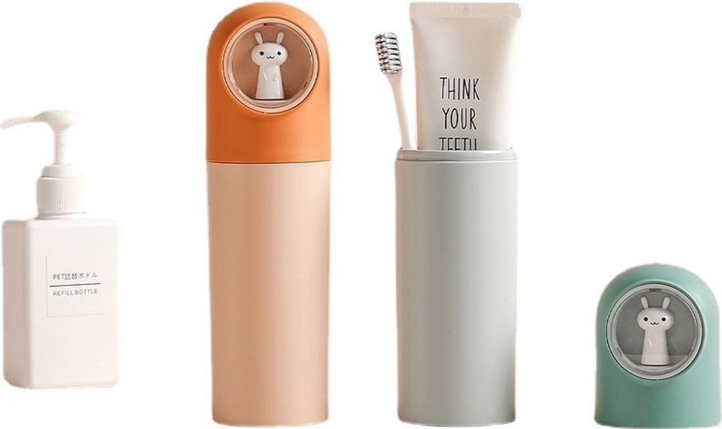 Zahnputzbecher Zahnbürsten Etui Kinder,Portable Karikatur Zahnbürstenhülle, (2-St), Zahnputzbecher für Junge Mädchen Zuhause Schule Wandernder...