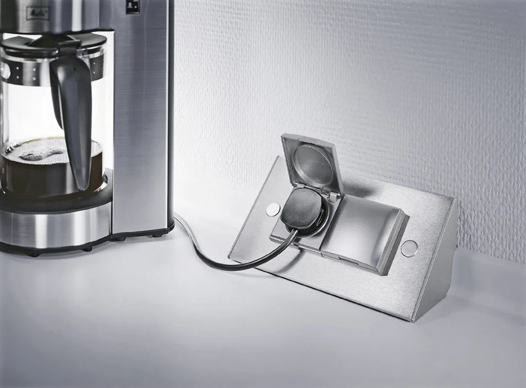 Bloc multiprise d'angle inox Thebo 17916 pour plan de travail cuisine - 7