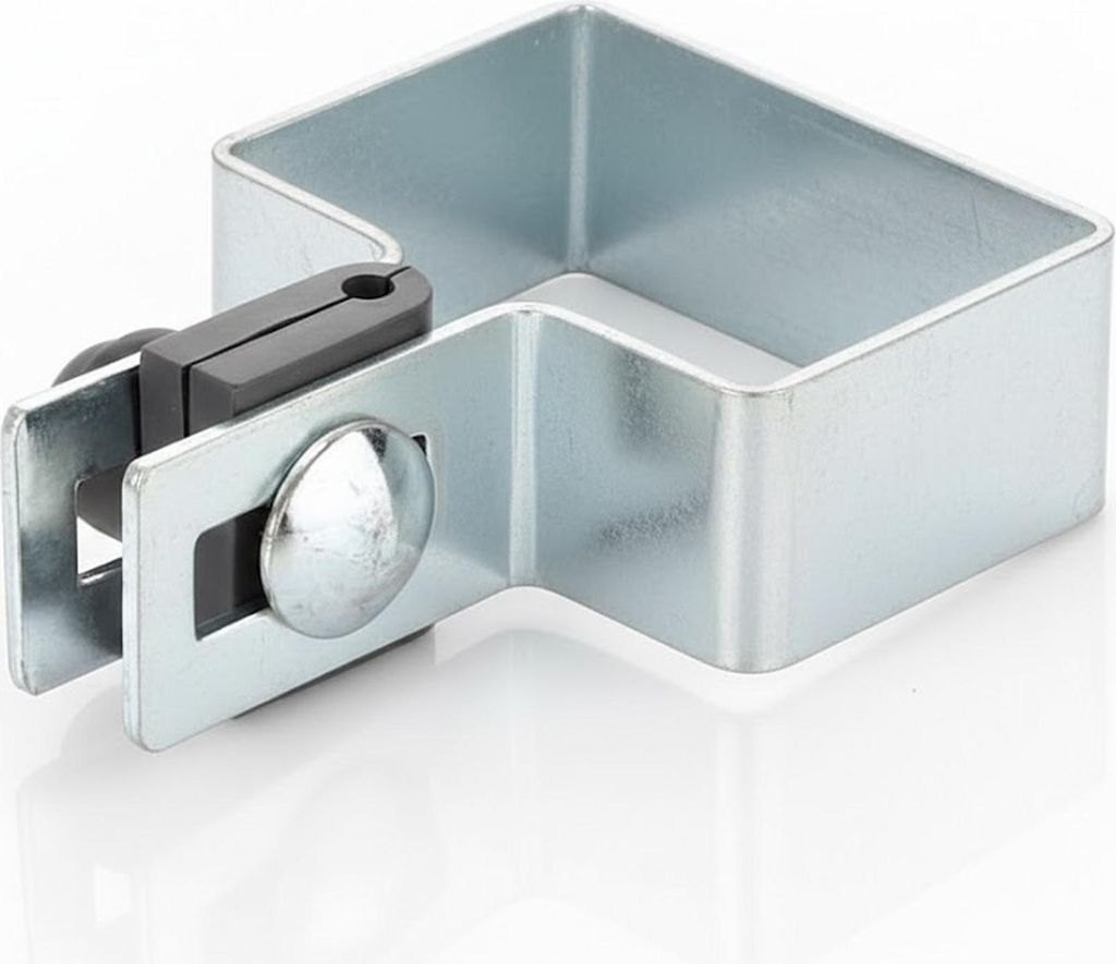 LogistSystem - Endschelle rechteckig SET 60x40mm für FI 3mm Draht - Verzinkt - Zaunschelle für Zaunpfosten - Befestigung von Gitterstabmatten - Z...