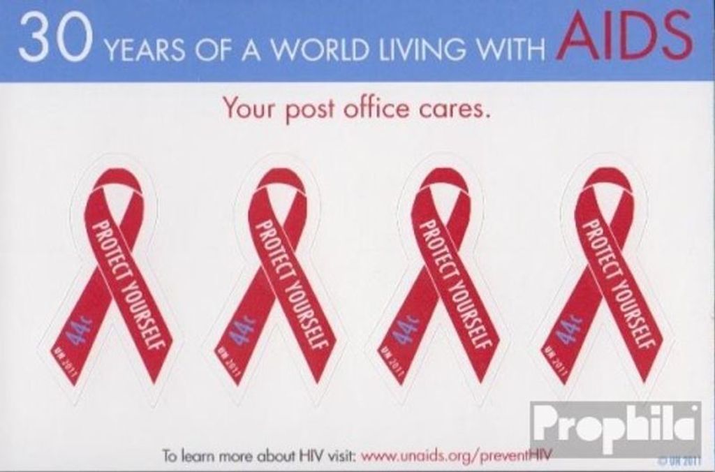 Briefmarken UNO - New York 2011 Mi 1274Fb Folienblatt (kompl.Ausg.) postfrisch Kampf gegen Aids