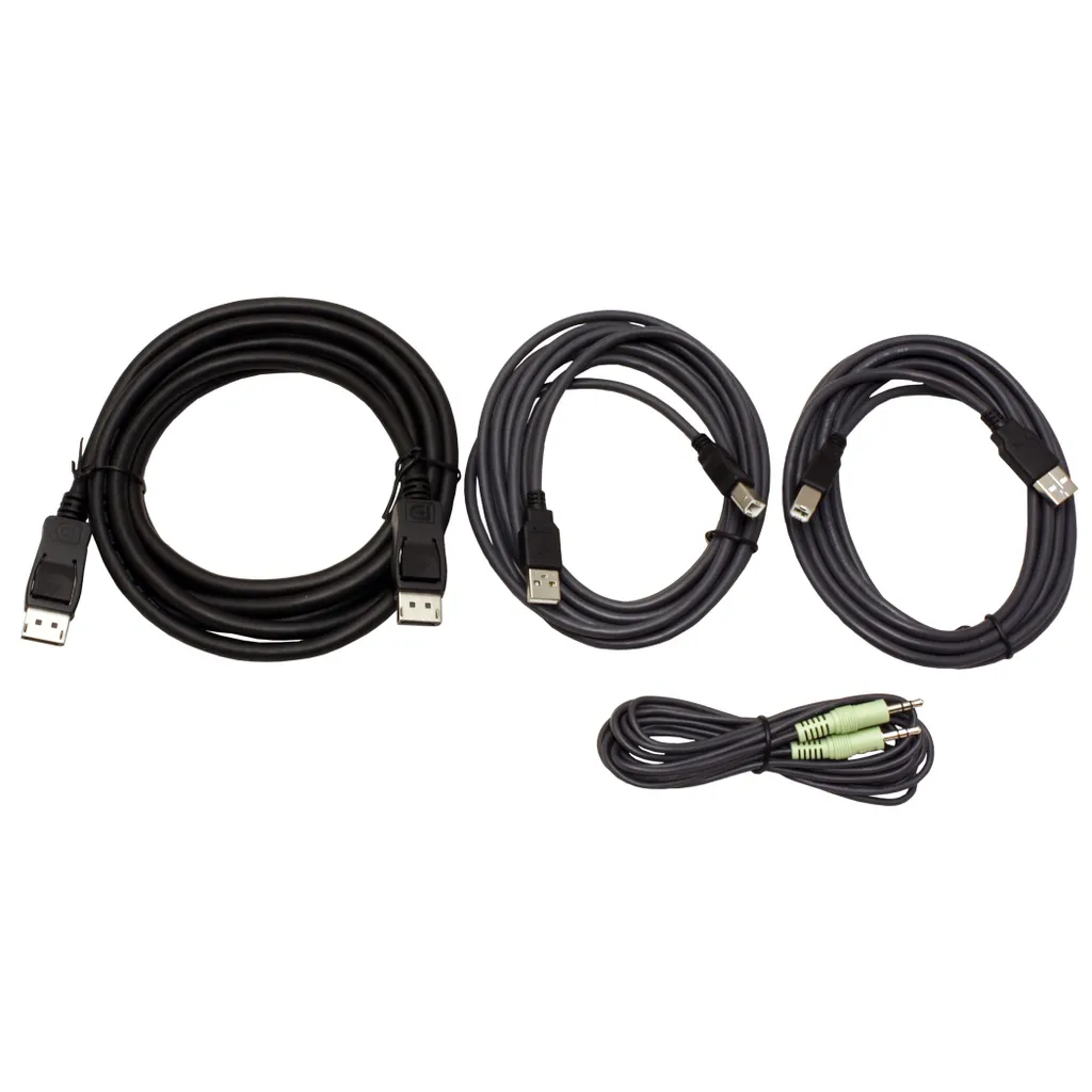 Aten 2L-7D03U Câble KVM USB DisplayPort 3m avec Kit de Sécurisation