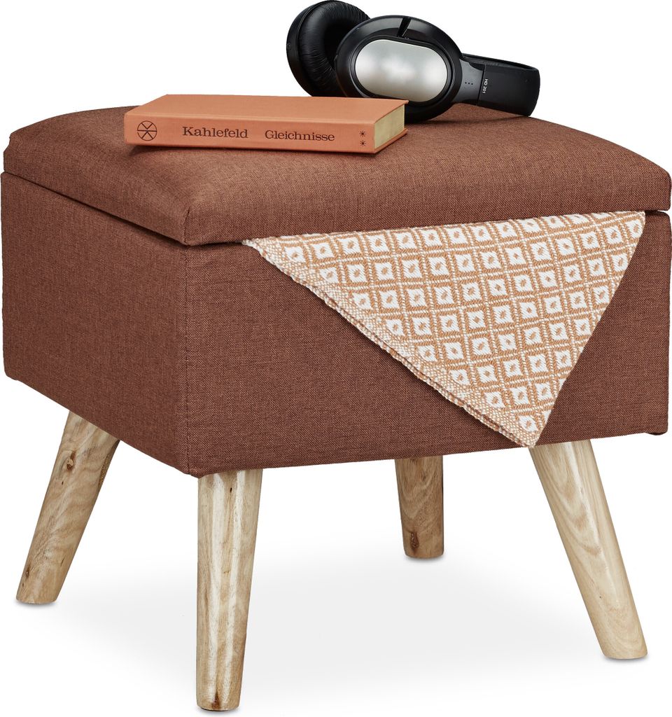 relaxdays 10029605_93 relaxdays   Hocker mit Stauraum braun Image du produit 