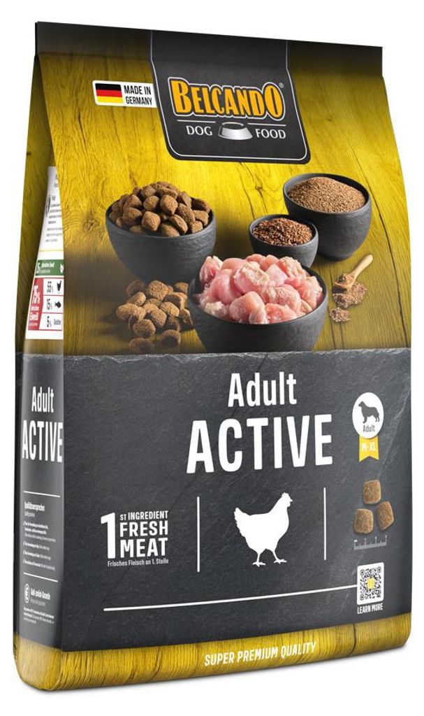 Belcando Adult Active, Adult, jede Rasse, Riese (≥45 kg), Groß (26-44 kg), Mittelgroß (11-25 kg), Klein (5-10 kg), Huhn, Fisch, Fleisch, 4 kg, ...