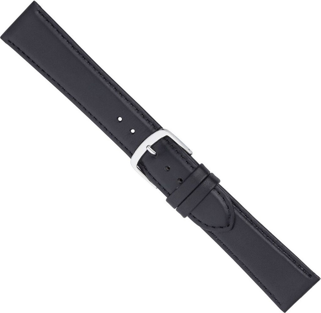 Ersatzband Uhrenarmband Leder Band schwarz 26552S, Stegbreite:14mm