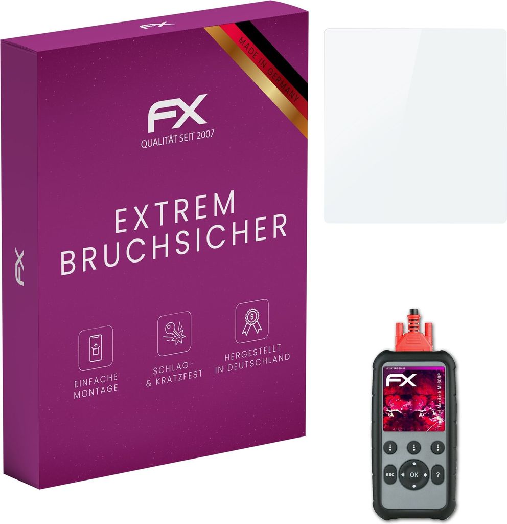 atFoliX FX-Hybrid-Glass Displayfolie kompatibel mit Autel MaxiLink ML609P Glasfolie