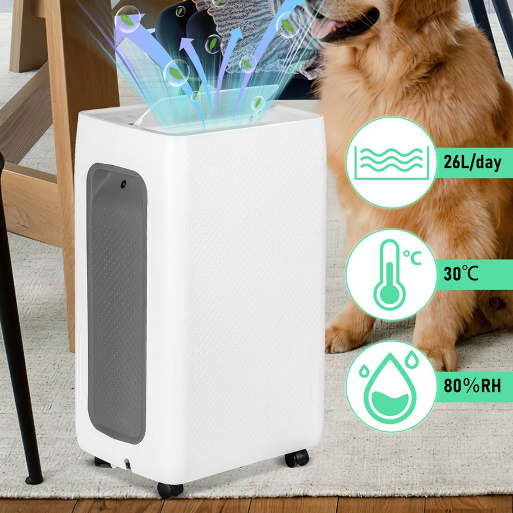 Clanmacy Luftentfeuchter 26L/Tag 4.5L Tank Tragbarer Lufttrockner gegen Feuchtigkeit Schmutz & Schimmel für Schlafzimmer Badezimmer Keller Schrank...