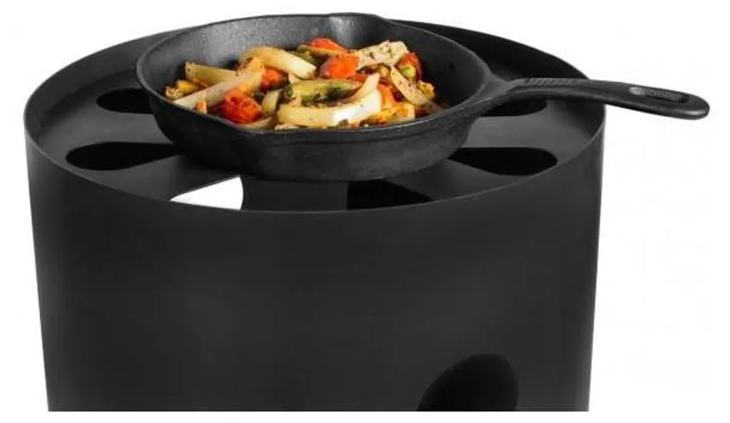 Poêle en fonte Ø 26 cm pour braséro et cheminée extérieure, noir robuste