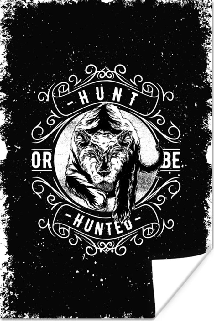 MuchoWow Poster Jahrgang - Tiger - Design 60x90 cm - Wanddekoration