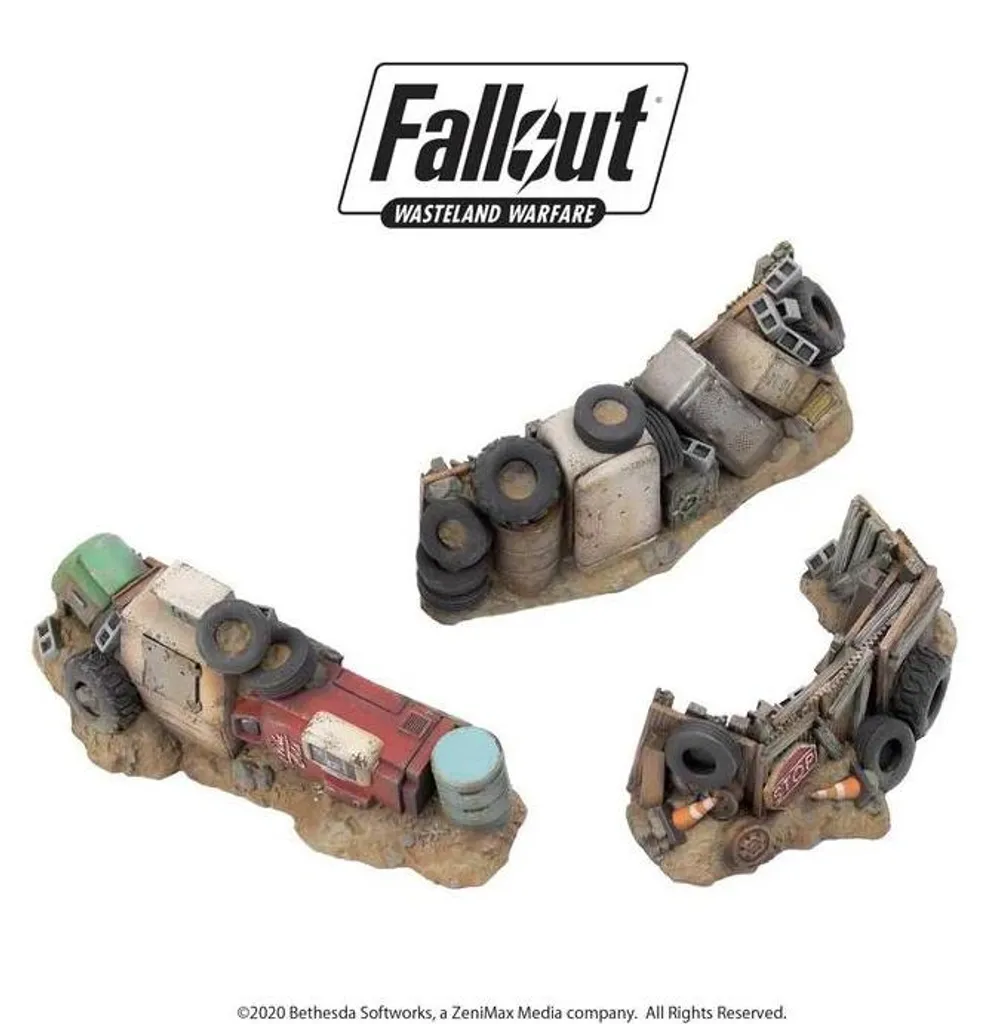 Barrières en Décombres Fallout Wasteland Warfare en Résine Détaillée