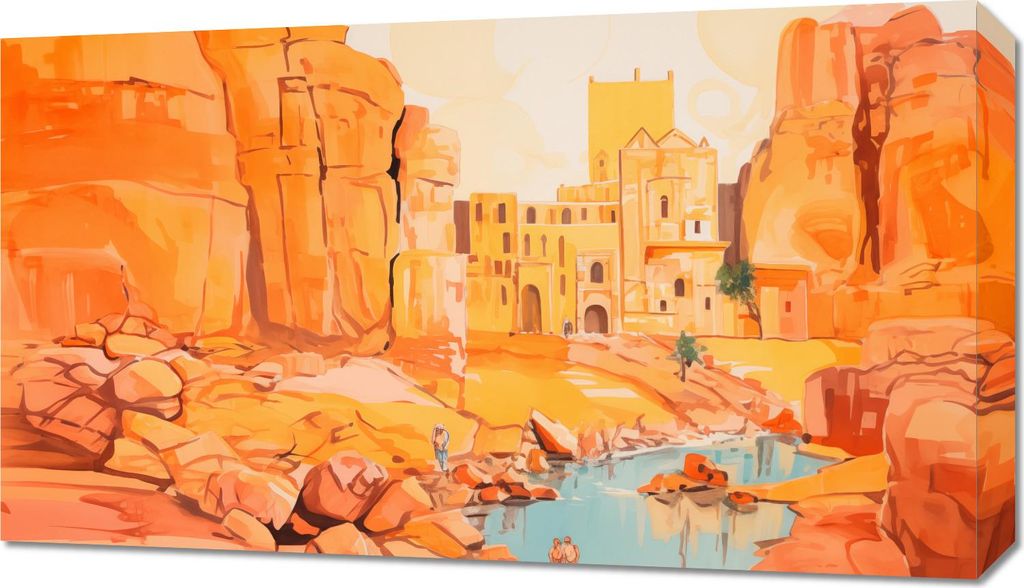 Bild 70x40cm Ruinen unter der Sonne