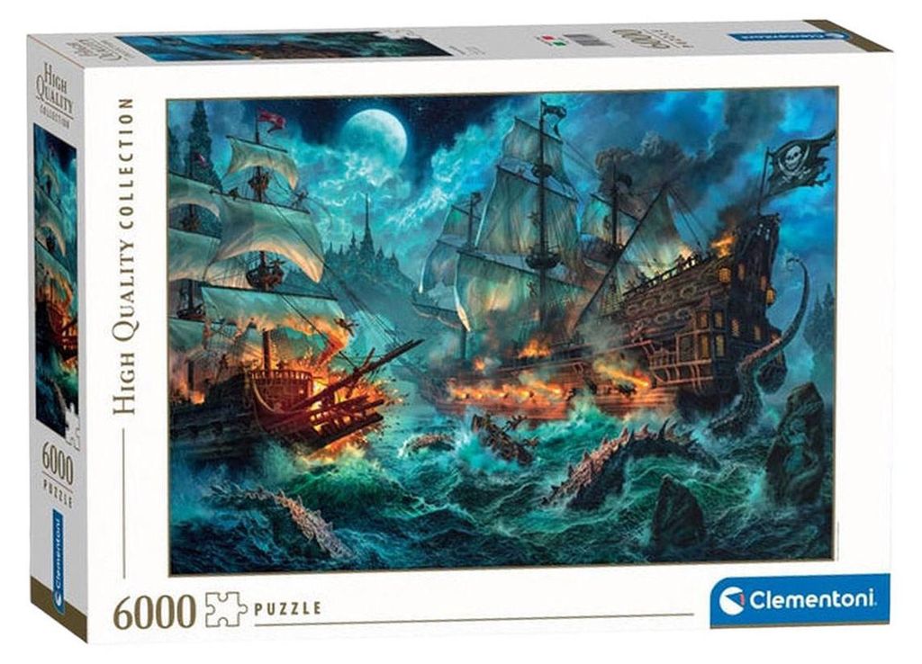 Clementoni, Puzzle "Bataille de Pirates" - 6000 pièces. Image du produit 