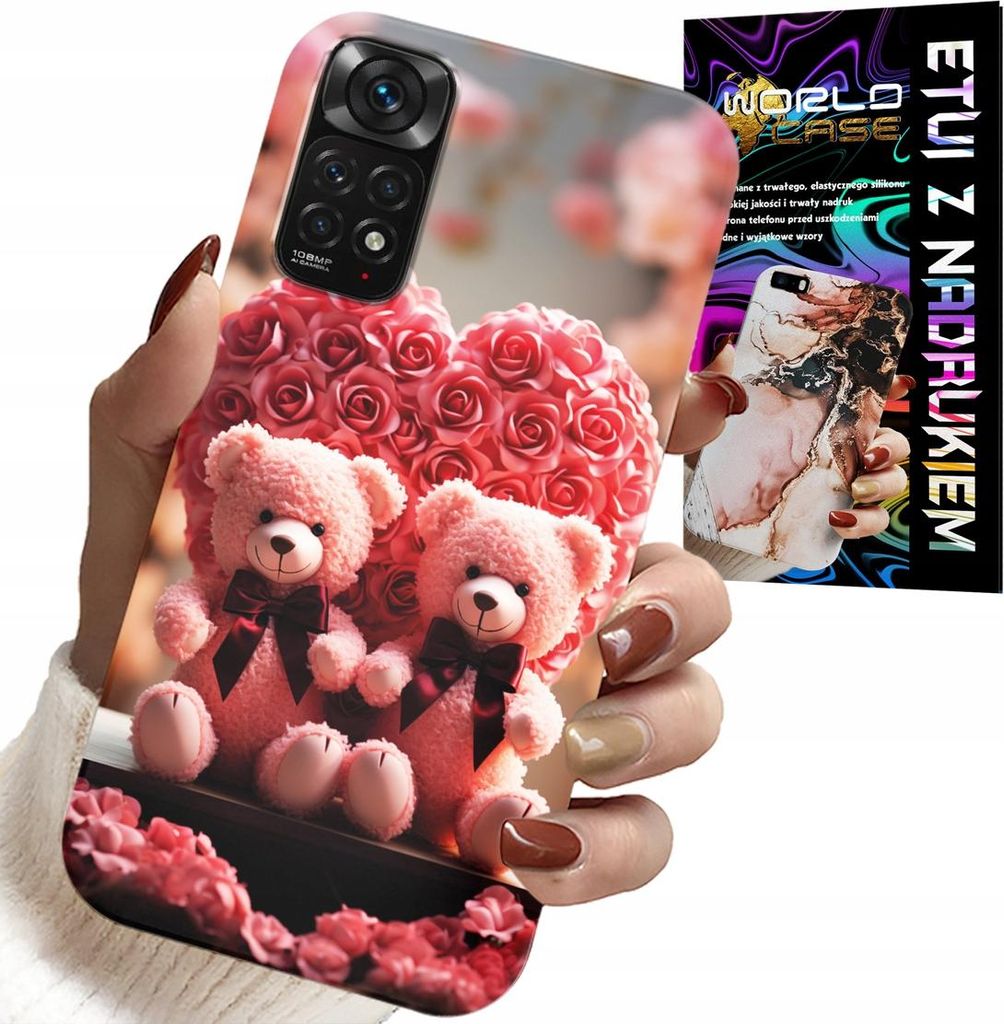 Gehäuse Für Xiaomi Note 11 Pro - Rose Teddybär Familie Herz + Glas