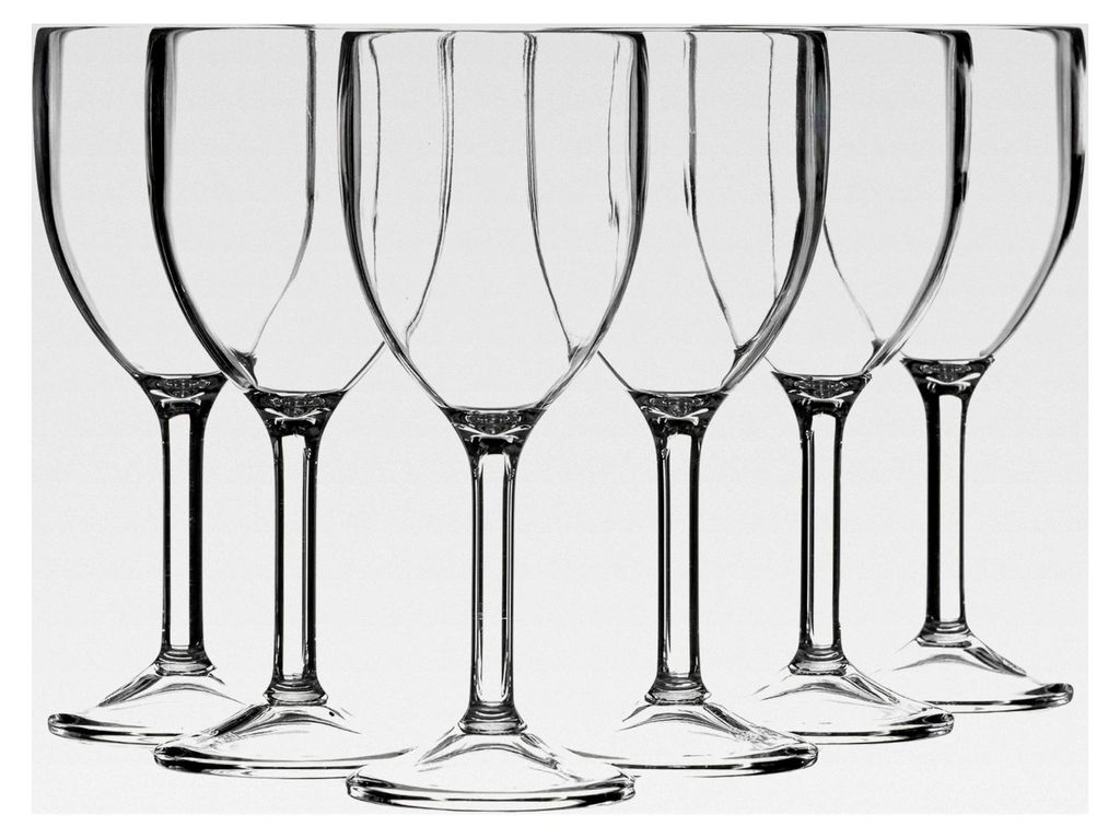 Wiederverwendbares Weinglas aus Polycarbonat, 265 ml, 6 Stück, praktisch unzerbrechlich, ideal für Veranstaltungen, Camping und Essen im Freien ...