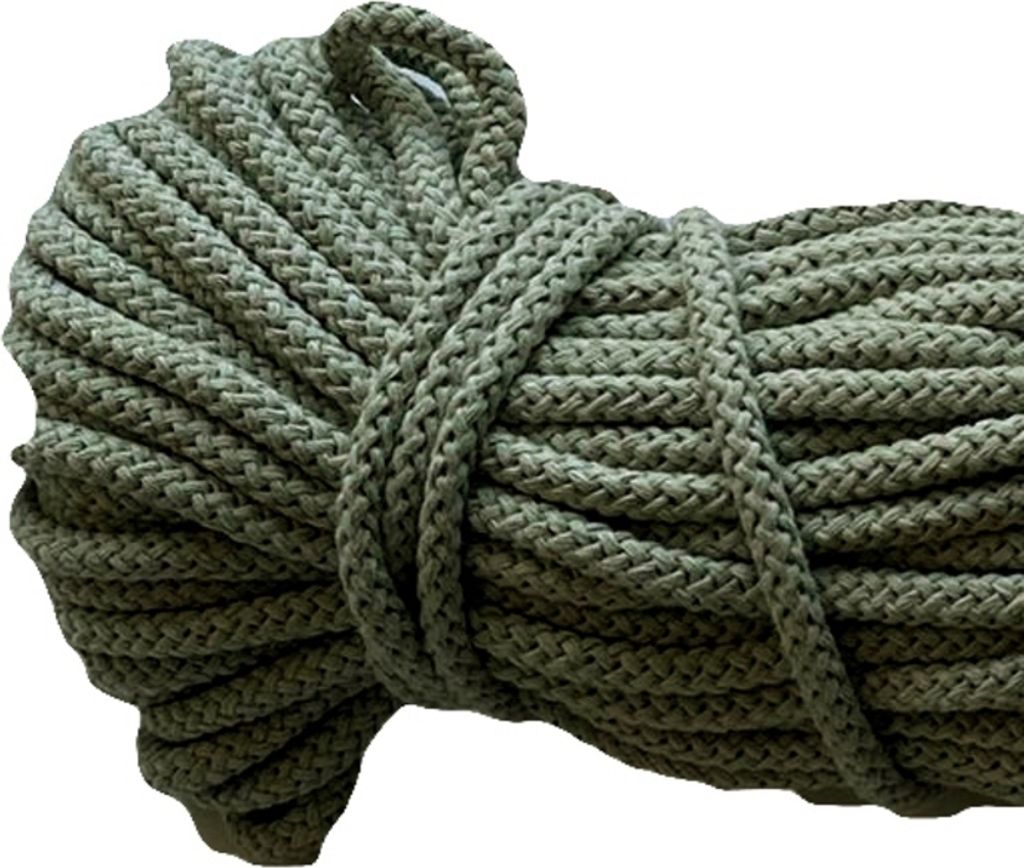 8 mm x 50 m 100 % Baumwolle Baumwollkordel Seile Kordel mit Polyacryl kern Olivgrün Ø 8 mm