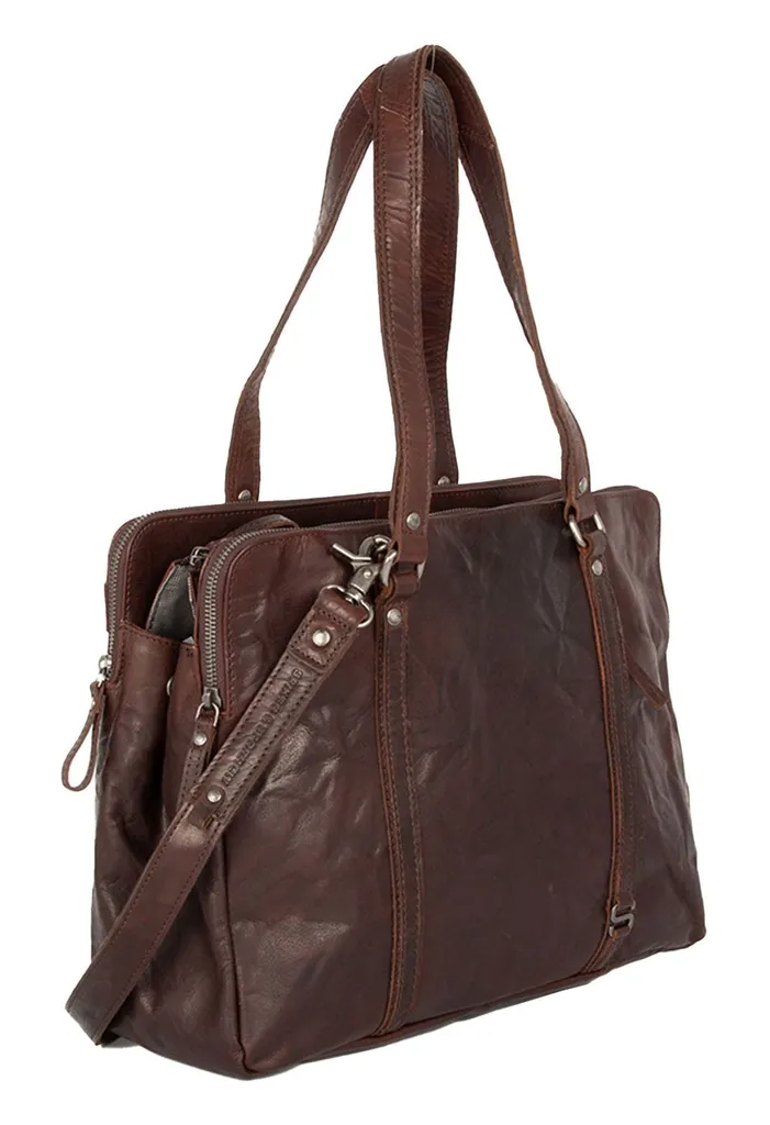 Protégez votre Laptop avec ce Sac d'Épaule en Cuir Marron Anti-Choc - 2