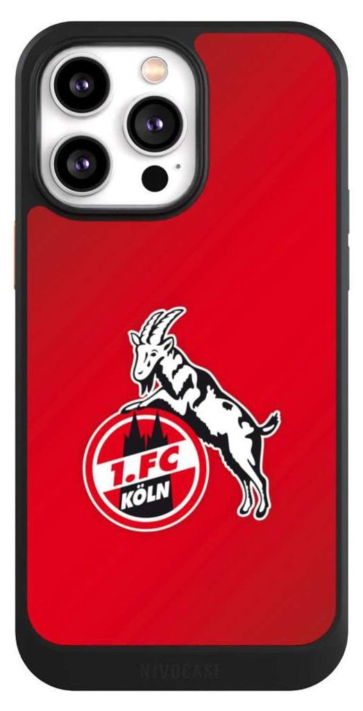 NIVOCASE Hülle für Apple iPhone 14 Pro Max Handyhülle NIVOcore Case Schwarz 1. FC Köln EffZeh Offizielles Lizenzprodukt