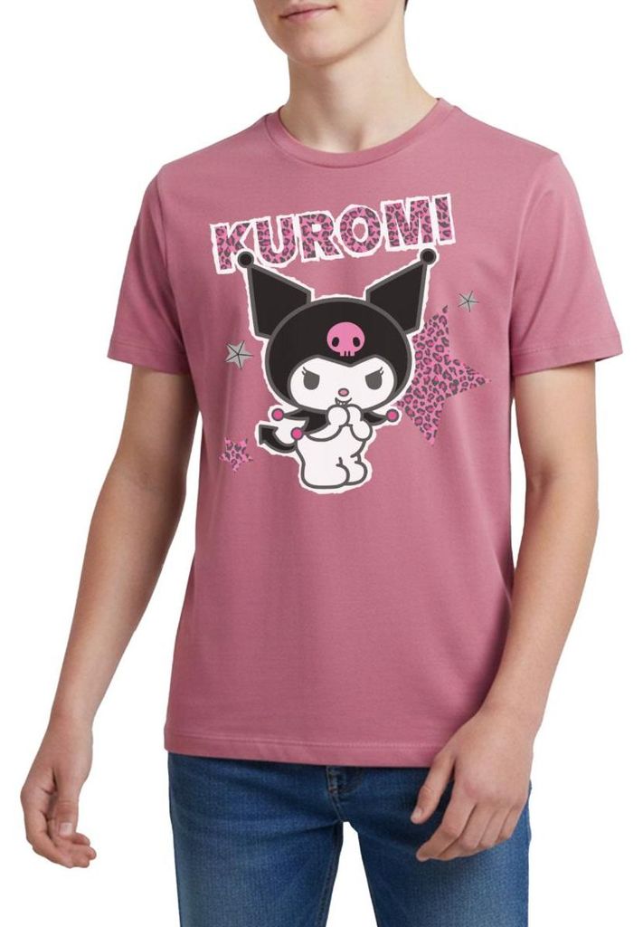 Spreadshirt Kuromi Mit Schriftzug Leo Stil Teenager Premium T-Shirt, 158/164 (12 Jahre), Mauve