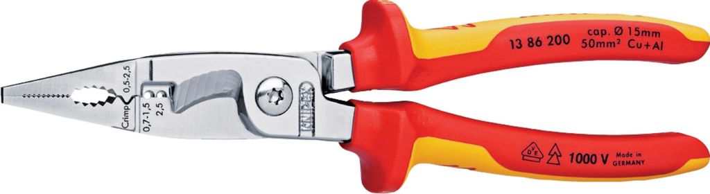 Chiave per impianti elettrici da 200 mm, cromata, omologata Immagine del prodotto 