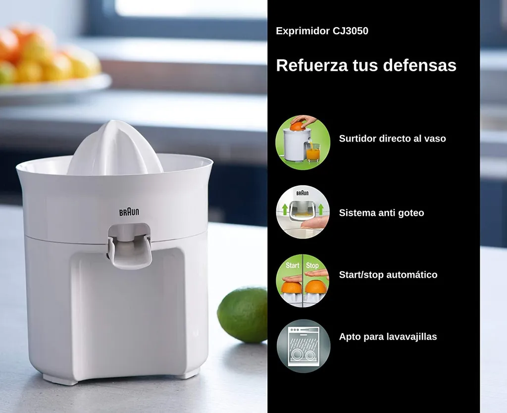 Presse-agrumes Braun CJ 3050 TributeCollection 60W Blanc Compact - 10
