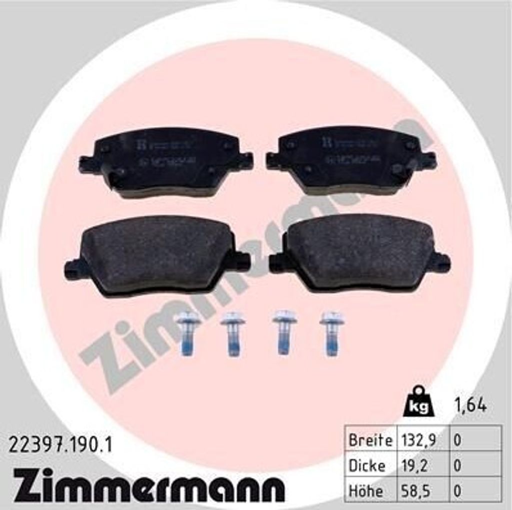 ZIMMERMANN 22397.190.1 - Bremsbeläge für Tipo