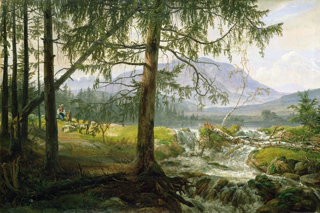 Johan Christian Dahl Kunstdruck Bild - Nordische Landschaft, 1822 (80 x 120 cm)