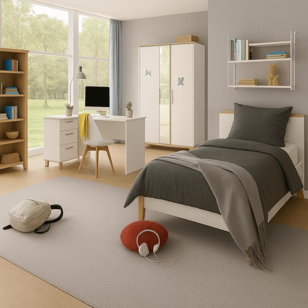 Velours Kinderteppich Joy Kids Hellgrau, Größe:80x320 cm