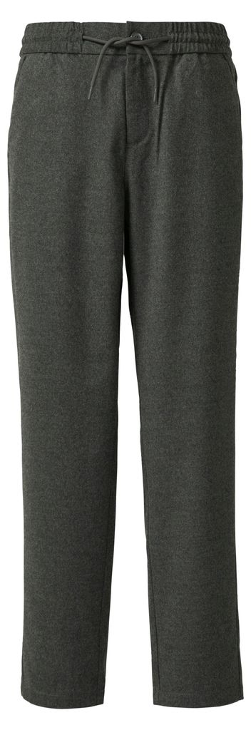 s.Oliver Relaxed Fit Flanellhose mit Mid-Rise-Bund, Tapered Leg und Elastikbund, 7/8-Länge