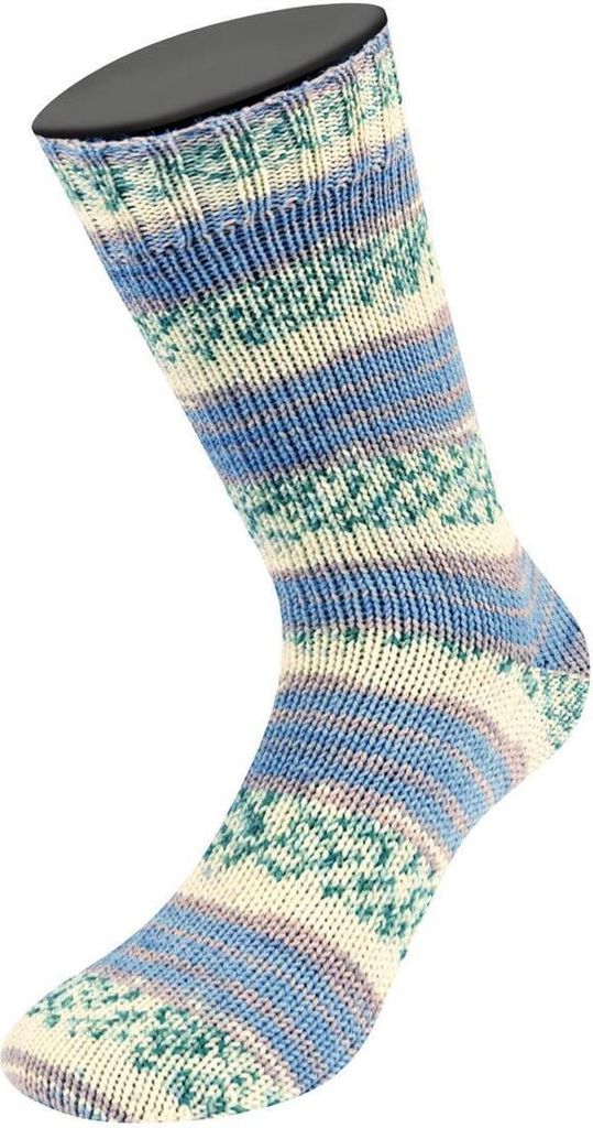 Lana Grossa - Meilenweit 100g Modello 4374 creme graugrün hellblau beige bleu