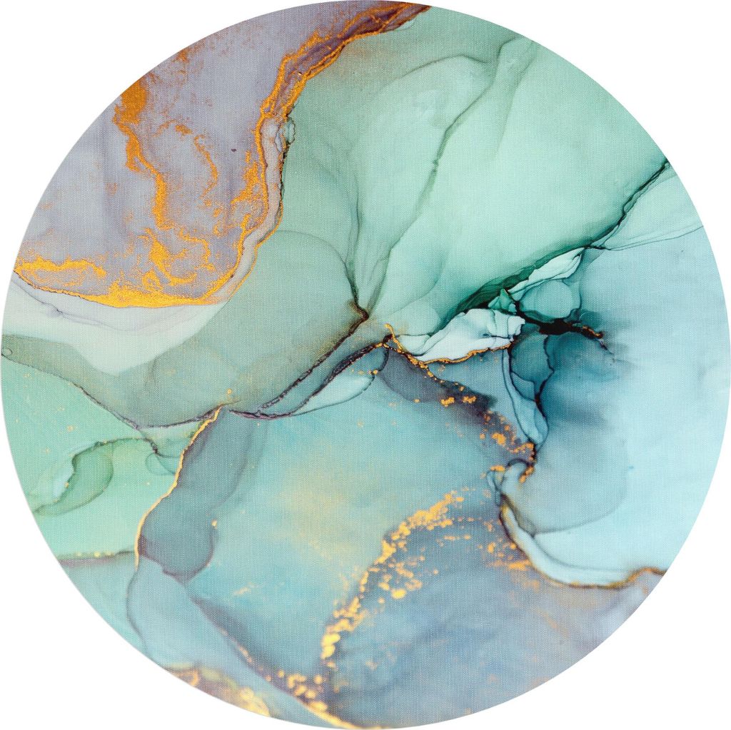 DEQORI Fototapete rund Ø 100 cm 'Zerlaufene Wasserfarbe' Wand Tapete Leinwand Sticker