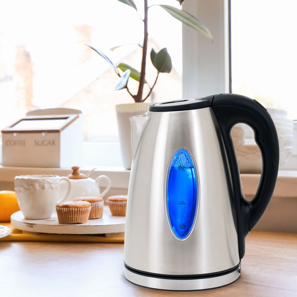 Wasser Kocher Überhitzungs Schutz Kalk Filter 1,7 Liter Küche Schalter drehbar 