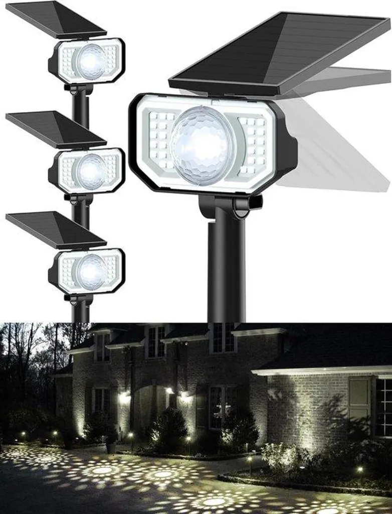 Luminaire solaire étanche IP65 et détection de mouvement automatique (x3)