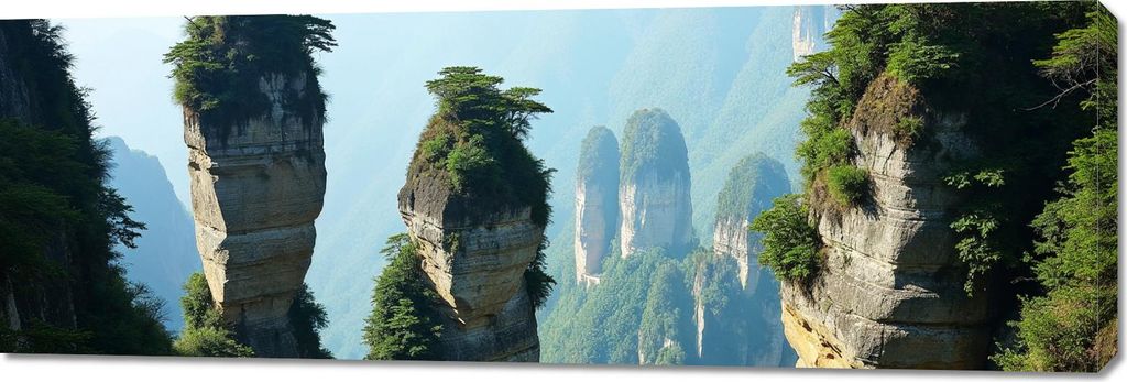 Bild 150x50cm auf Leinwand für das Wohnzimmer Schlafzimmer Panorama Felsen