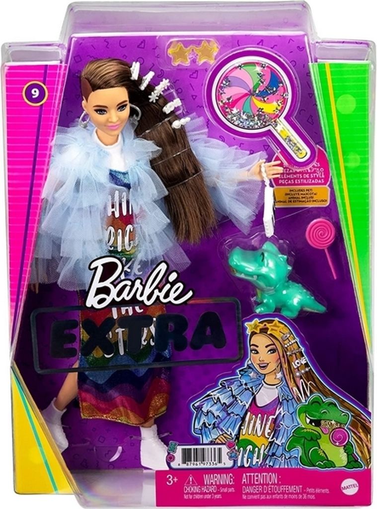 Barbie Extra Puppe mit lila-welligem Haar, Anziehpuppe, Produktbild 21