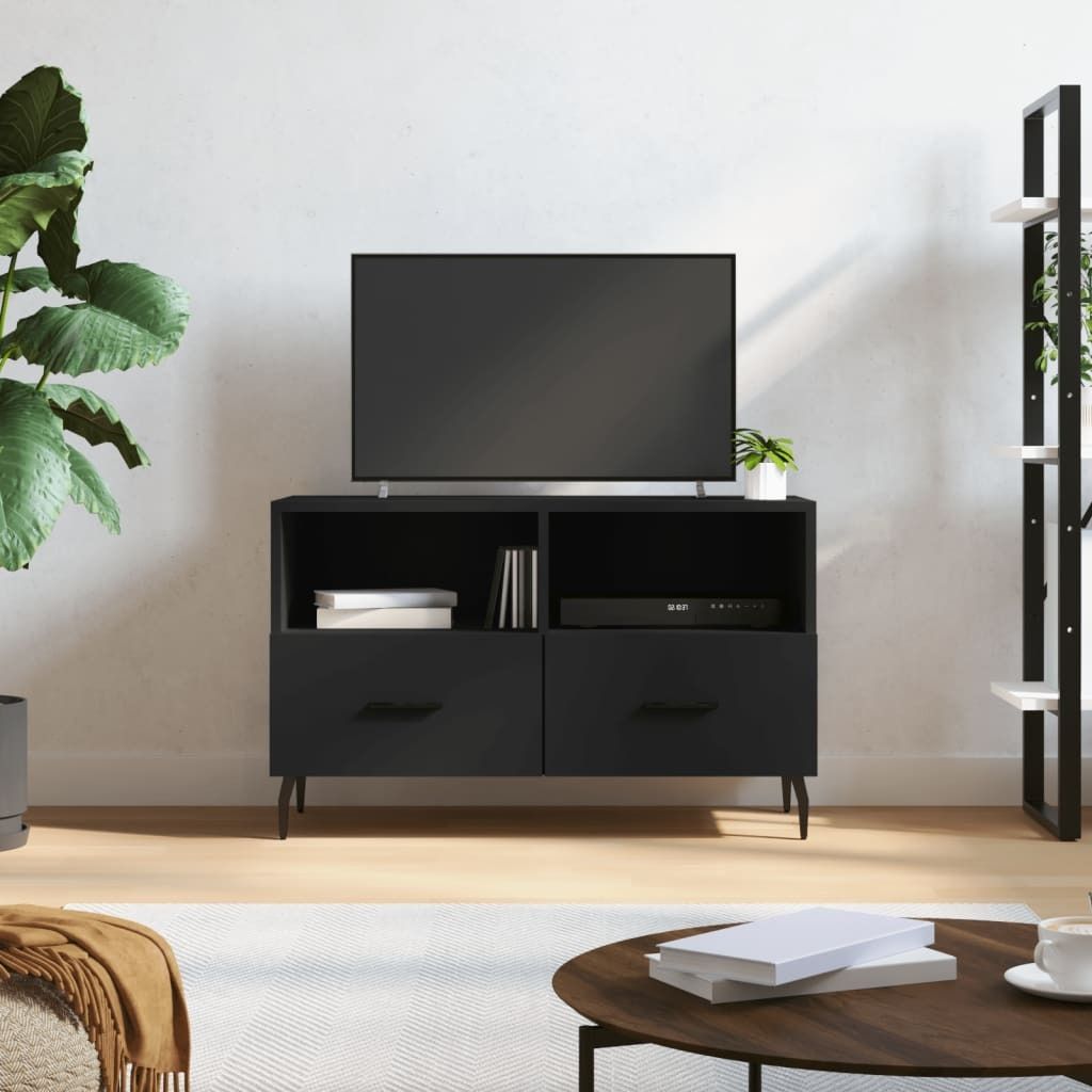 The Living Store TV-Schrank Schwarz 80x36x50 cm Holzwerkstoff