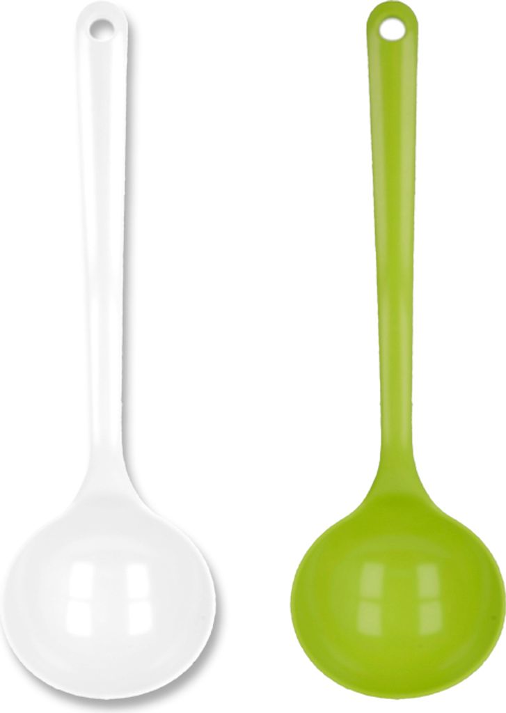 Schöpfkelle weiß/apfelgrün 30 cm EUROHOME
