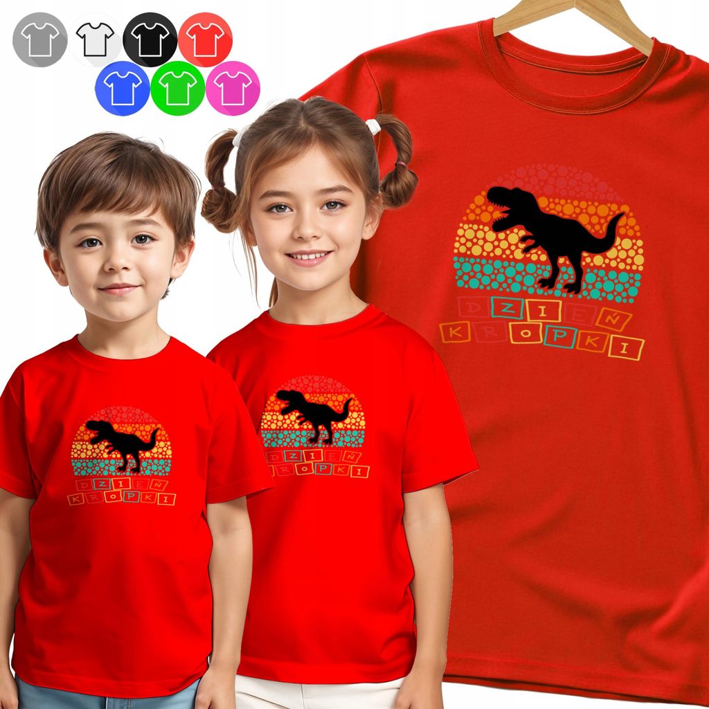 Kinder-T-Shirt - Dots Day Dot Dino Dinosaurier - 134 M