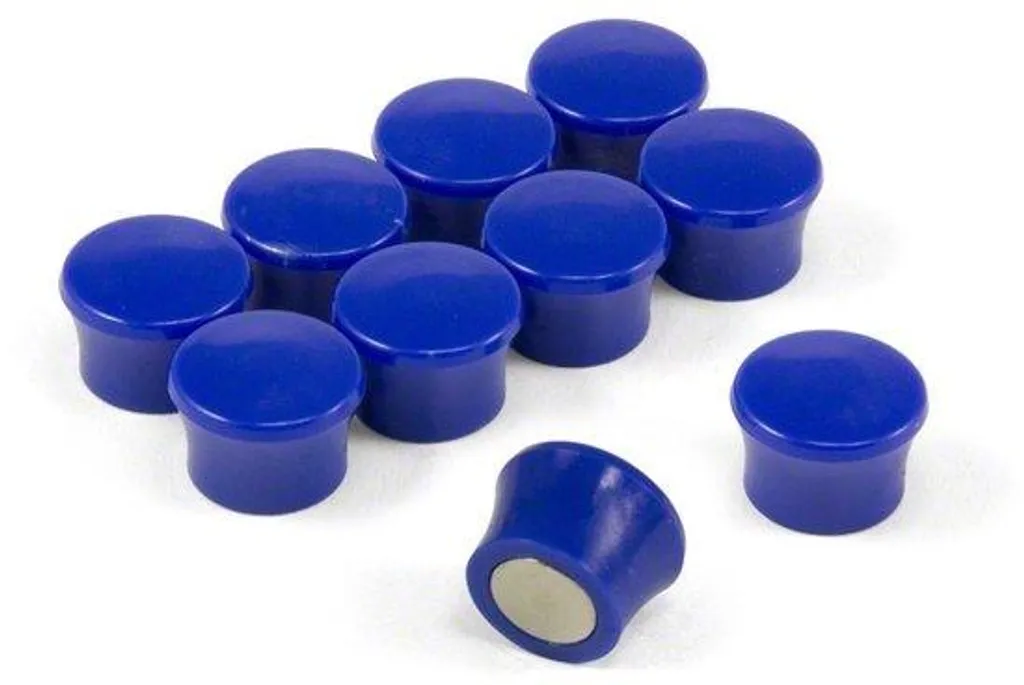 Aimants de bureau bleus haute puissance pour affichage et notes x10