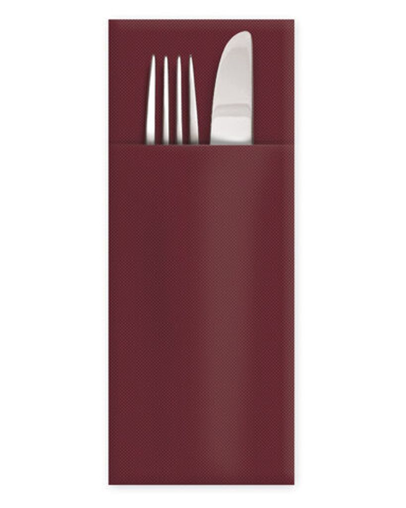 500x Servietten Bestecktaschen Premium 32 x 40 cm Airlaid bordeaux