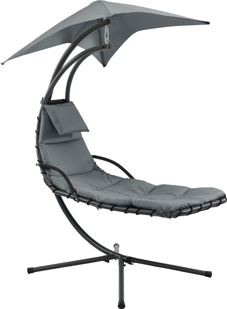 en.casa® Freischwebende Outdoor Hängeliege Stahl-Polyester Produktbild 