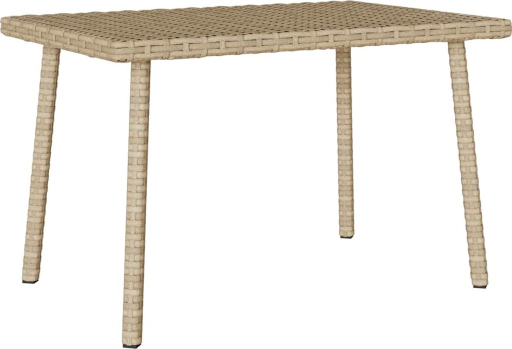 Garten-Couchtisch Rechteckig Beige 60x40x37 cm Poly Rattan