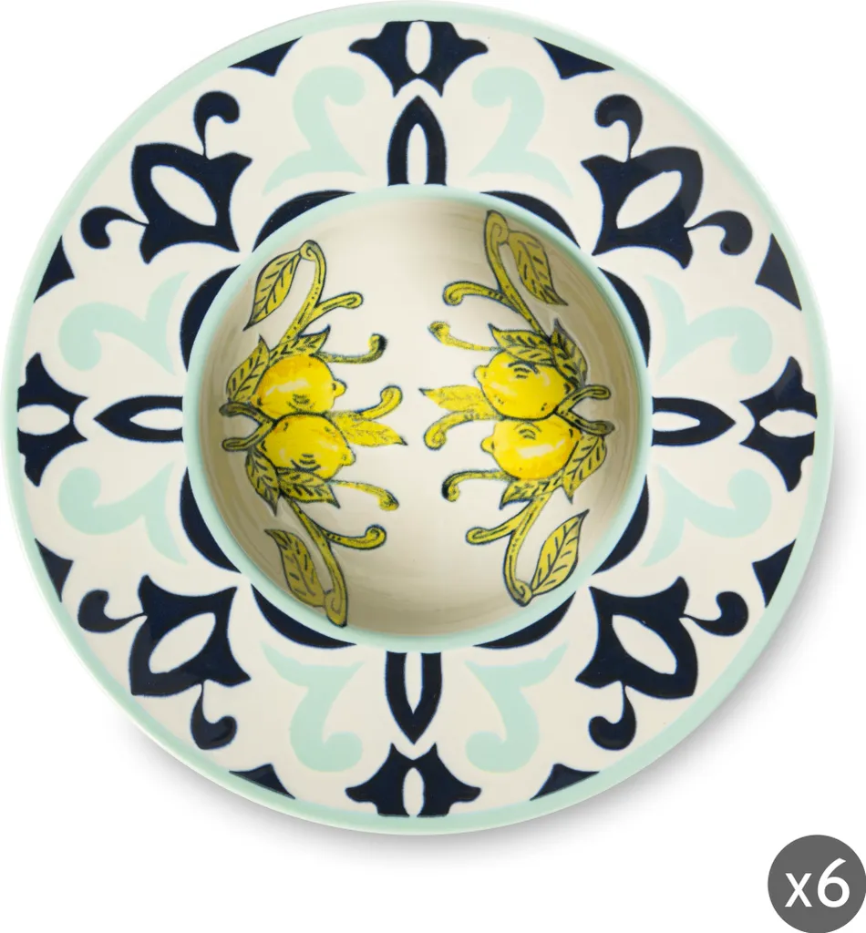 Set Piatti Pasta Excelsa Amalfi Ceramica 28,5 cm | Arredo Tavola Estivo