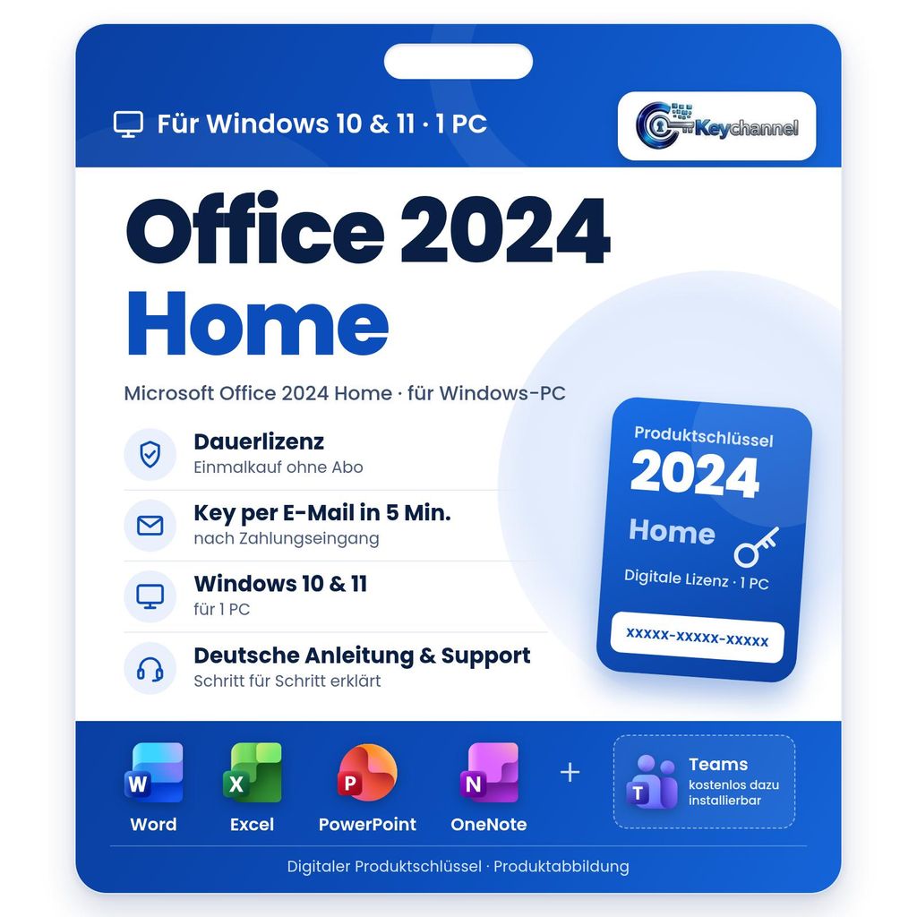 Microsoft Office 2024 Home | Vollversion für Windows 10/11 Produktbild 