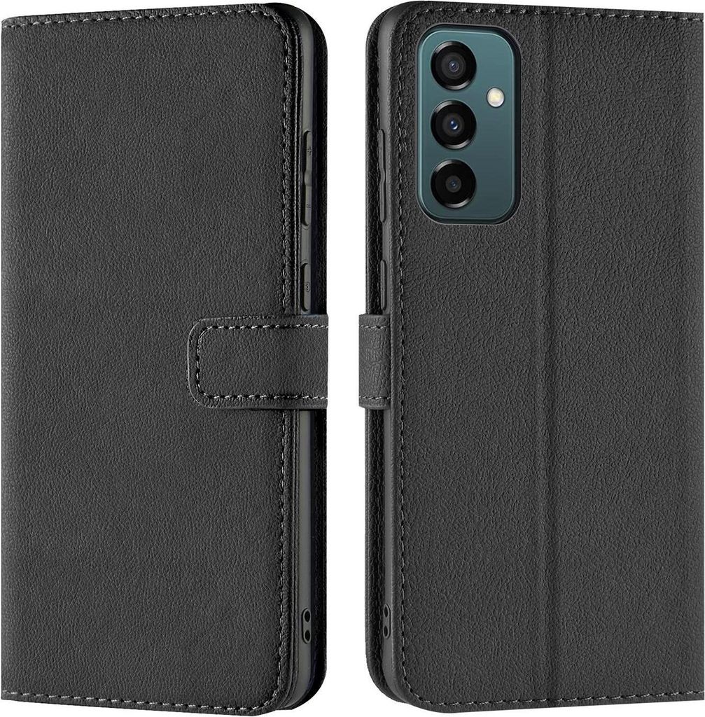 Conie Klapp Tasche für Samsung Galaxy M23 5G / M13 Kartenfach Rundumschutz Hülle in Schwarz