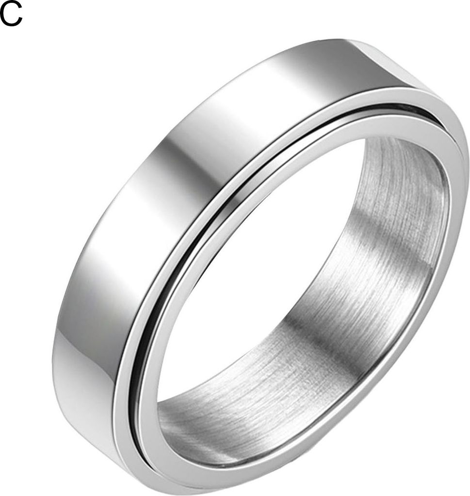 Uni-Ring, geometrisch, künstlerisch, Titanstahl, drehbarer äußerer Fingerring für Party-C,US 9