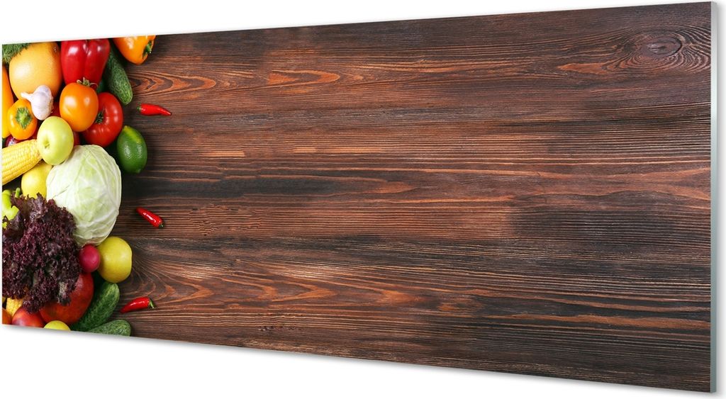 Glasbilder 125x50 Wandkunst Corn Pfeffer Kohl