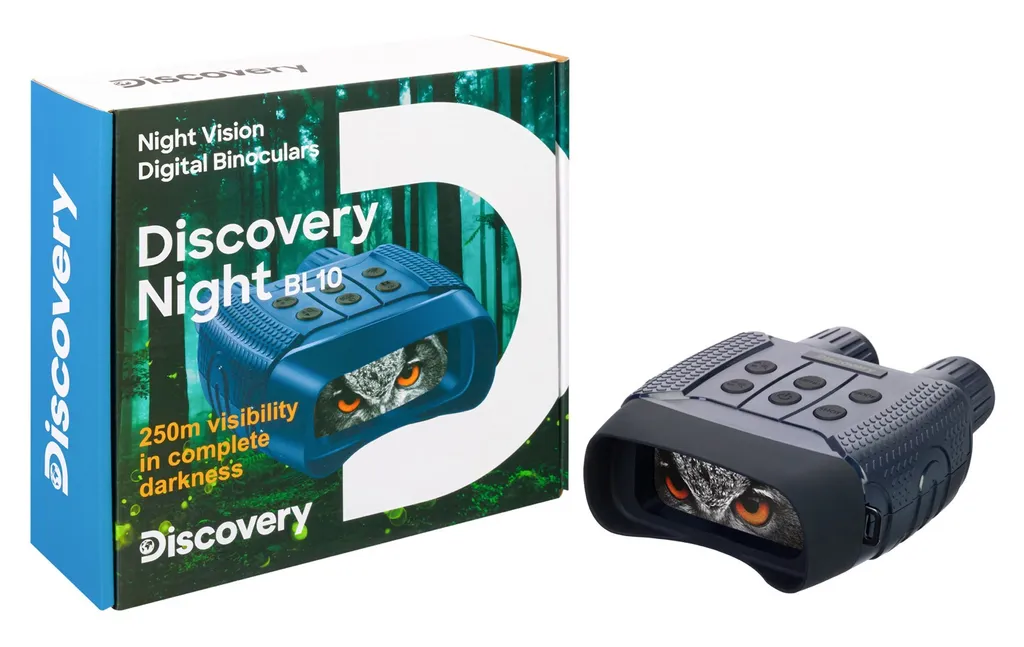 Jumelles de chasse et camping Discovery Night BL10 vision totale noir