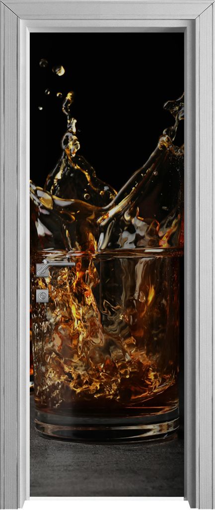 Tür Selbstklebende 70x210 cm Türfolie Türtapete Klebefolie - Whisky Glas