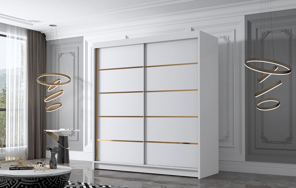 Kleiderschrank MILINA – 180 cm, weiß