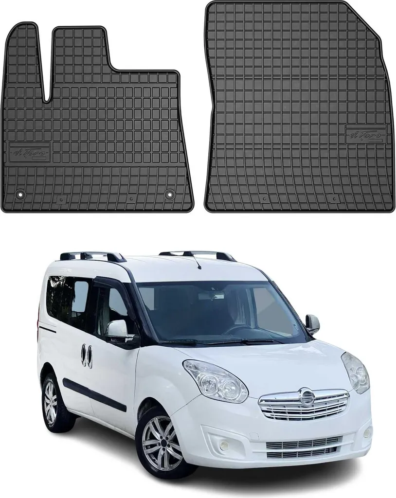 Tappetini Opel Combo D 2012-2019: Gomma TPE Nera Alta Qualità 2 Pz